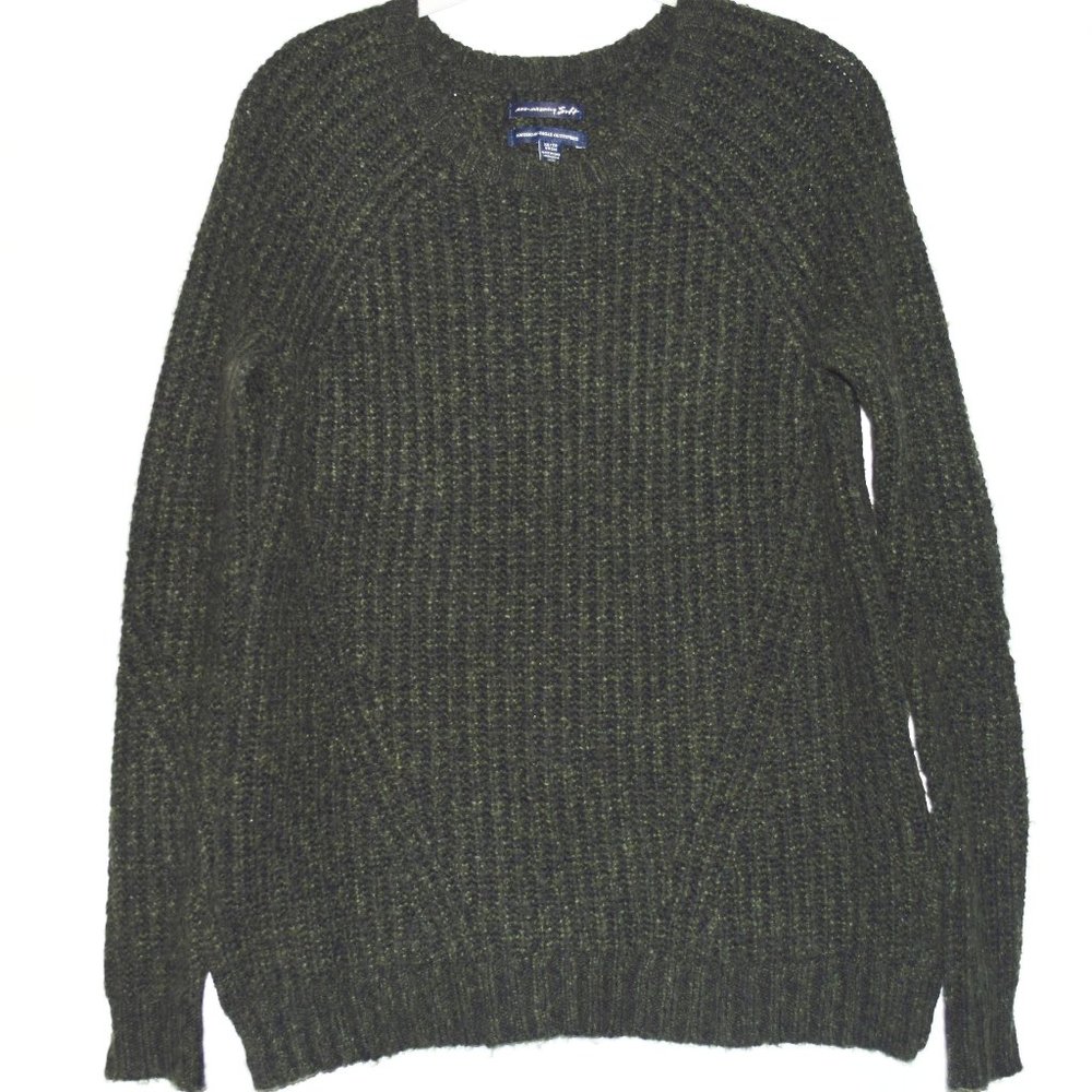 American Eagle Outfitters Ahh-Mazingly Soft Crew Neck Sweater Forest Gre…